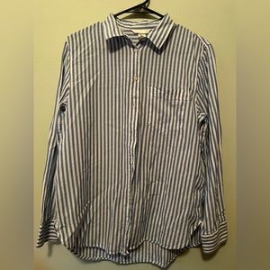 H&M Size 6 Blue and white stripe button down